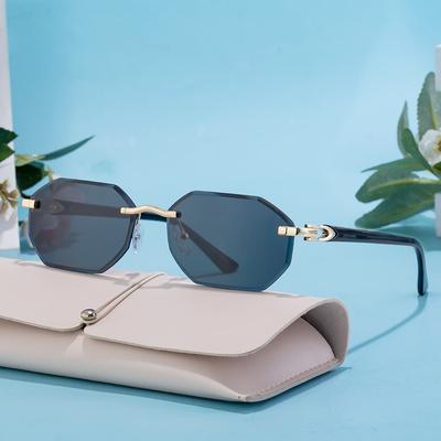 Randlose Sonnenbrille mit Diamantbesatz für Herren, High-End-Sonnenbrille, trendige Herren-Sonnenbrille