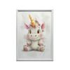 Poster Cute Unicorn In Pastel Colors Poster Cute Unicorn In Pastel Colors, 50X70 Cm, Gold Aluminum Frame, 230 Gs Matte Paper