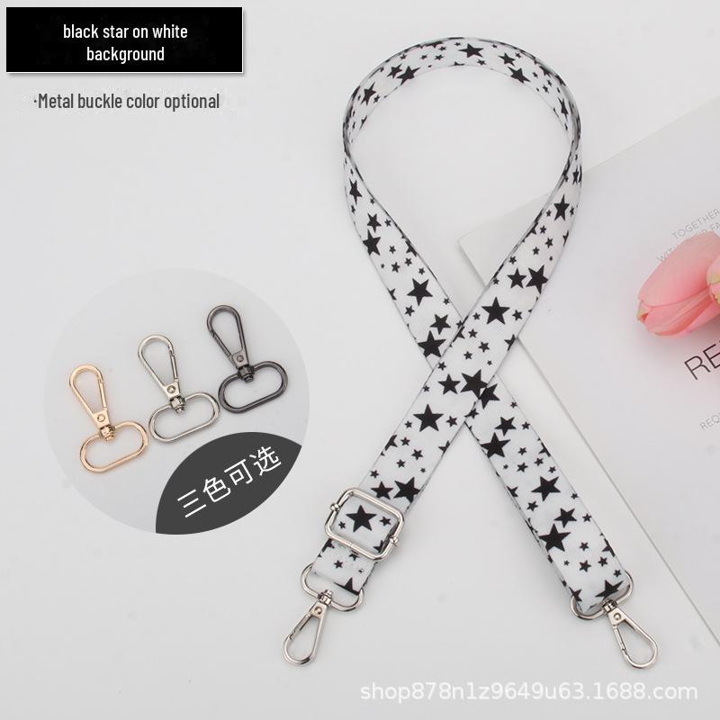 

Регулируемый ремень через плечо с принтом радужных звезд для женских сумок Bright Silver Buckle