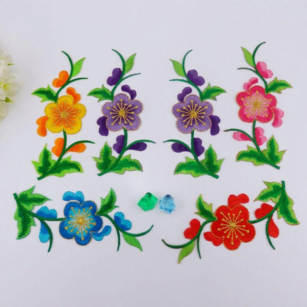 Flowers Leaves Sew Iron On Patches Hot Melt Adhesive Ironing DIY Embroidery Flowers Patch Clothes Patchwork Sticker for Clothes