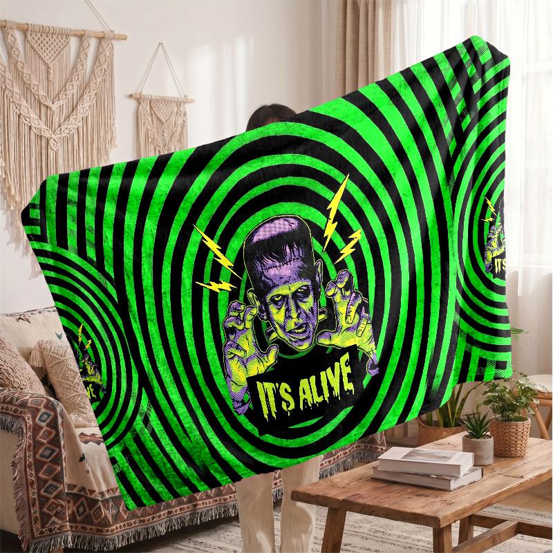 Warm Flannel BlanketFrankenstein's Monster Soft Cozy Throw Blanket for Bedroom Couch