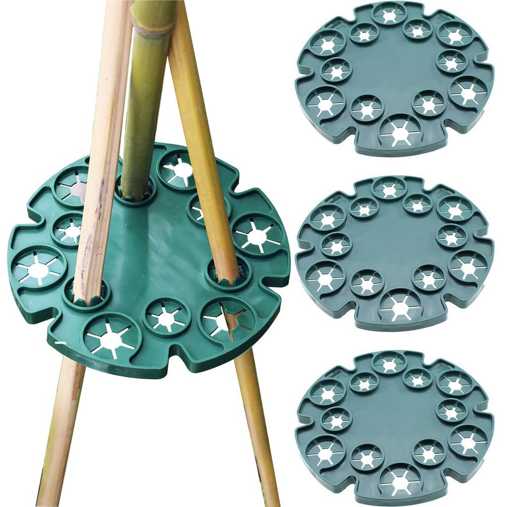 , Tray For Gardens, Plastic-coated Steel Pipe Fixed Bracket For Plant , Green Round Disc Flower Suppor