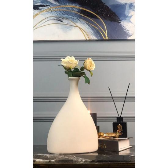

Ceramic Asymmetric Handmade Vase-Beige Color