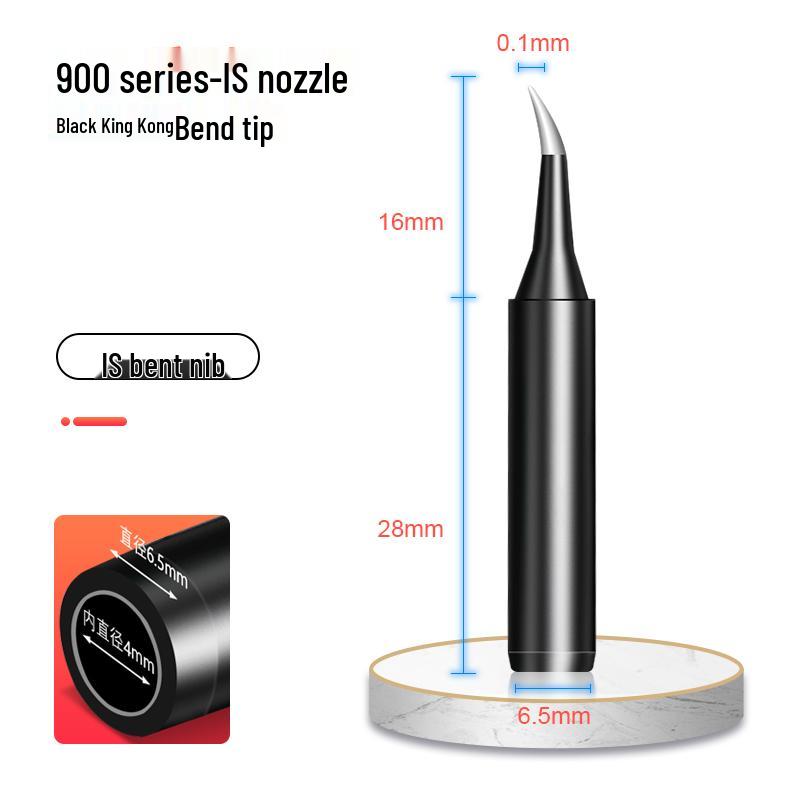 Black Gold Steel 936 Universal Soldering Iron Tip for 937 Stations: Pointed, Horseshoe, Knife Head Styles.