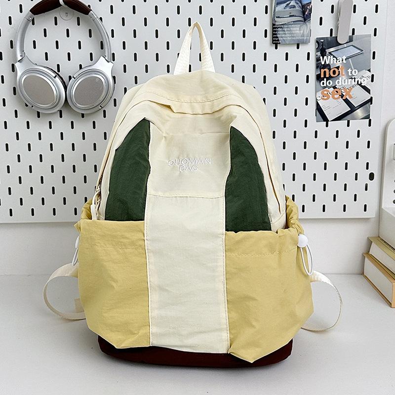 Schoolbag Leisure College Style Student Contrasting Nylon Backpack Women's 1011 New Fashion Large-capacity Mountaineering Bag