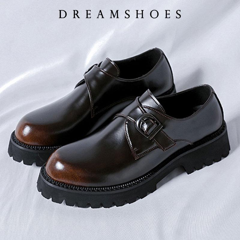 

Модная британская повседневная кожаная обувь из натуральной кожи, формальная деловая мужская обувь, оксфорды на толстой подошве, лакированные дерби 46 коричневый