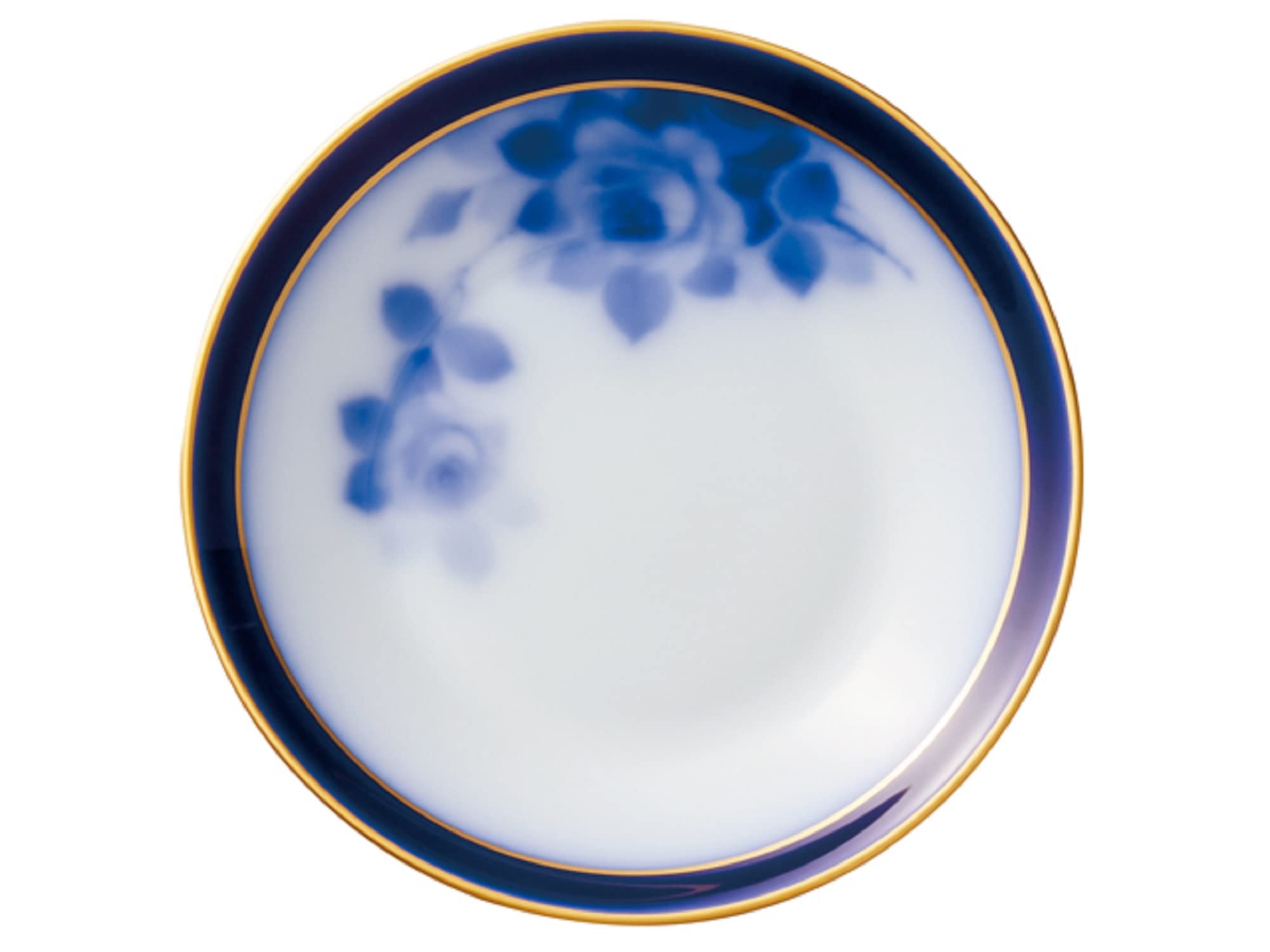 

Okura Pottery 100th Anniversary Blue Rose Mini Dish, 10.5cm Diameter, Made in Japan, 50CS/8011-R