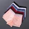 FINETOO 3Pcs Women's Sexy Lace Floral Perspective Boyshorts Solid Color Hollow Out Boxer Panties Female Breathable Transparent Lingerie