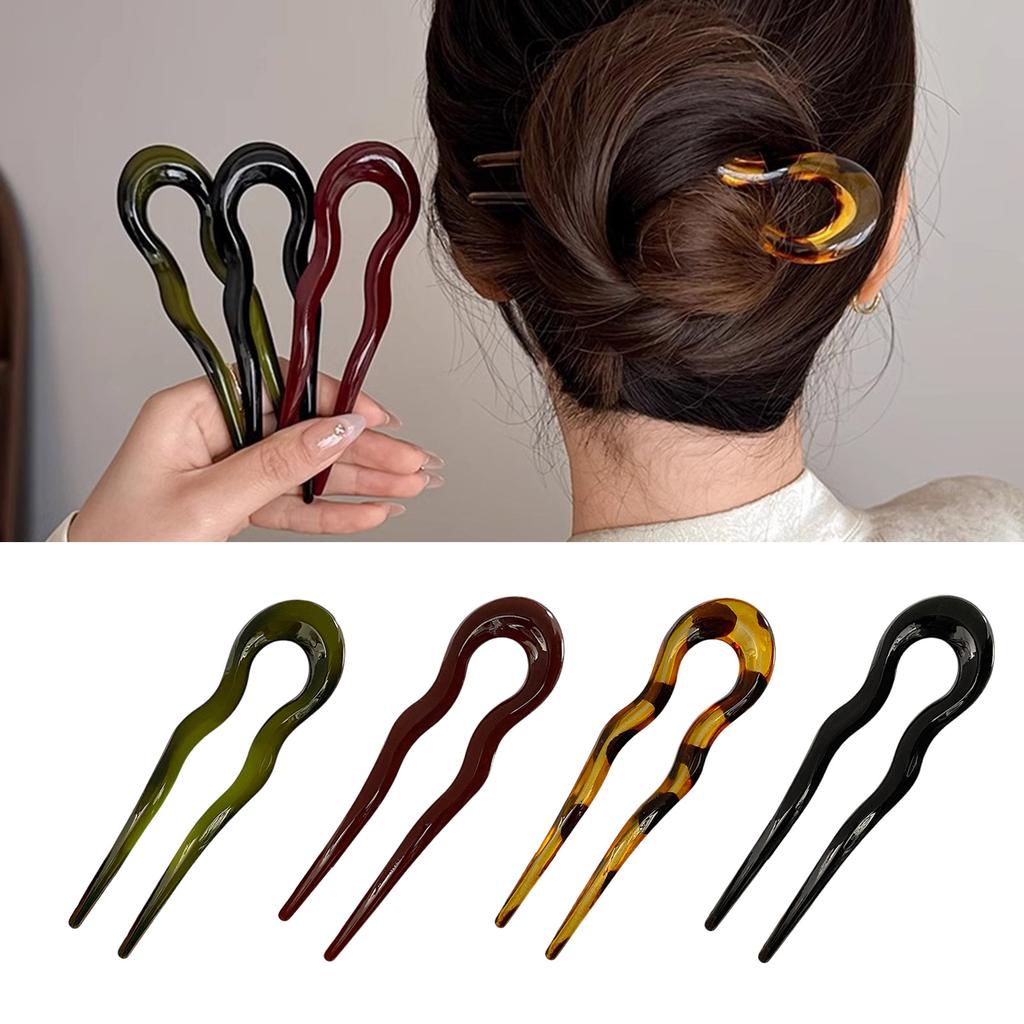 Wellenförmiger U-förmiger Haarstab für stilvolle Frisuren Elegante 2-zinkige Hochstecknadel für Frauen Mädchen Handgefertigte Kopfschmuck-Accessoires