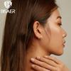 Bisaer 925 Sterling Silver Simple Heart Stud Earrings for Fashion Women Wedding Party Anniversary Jewelry