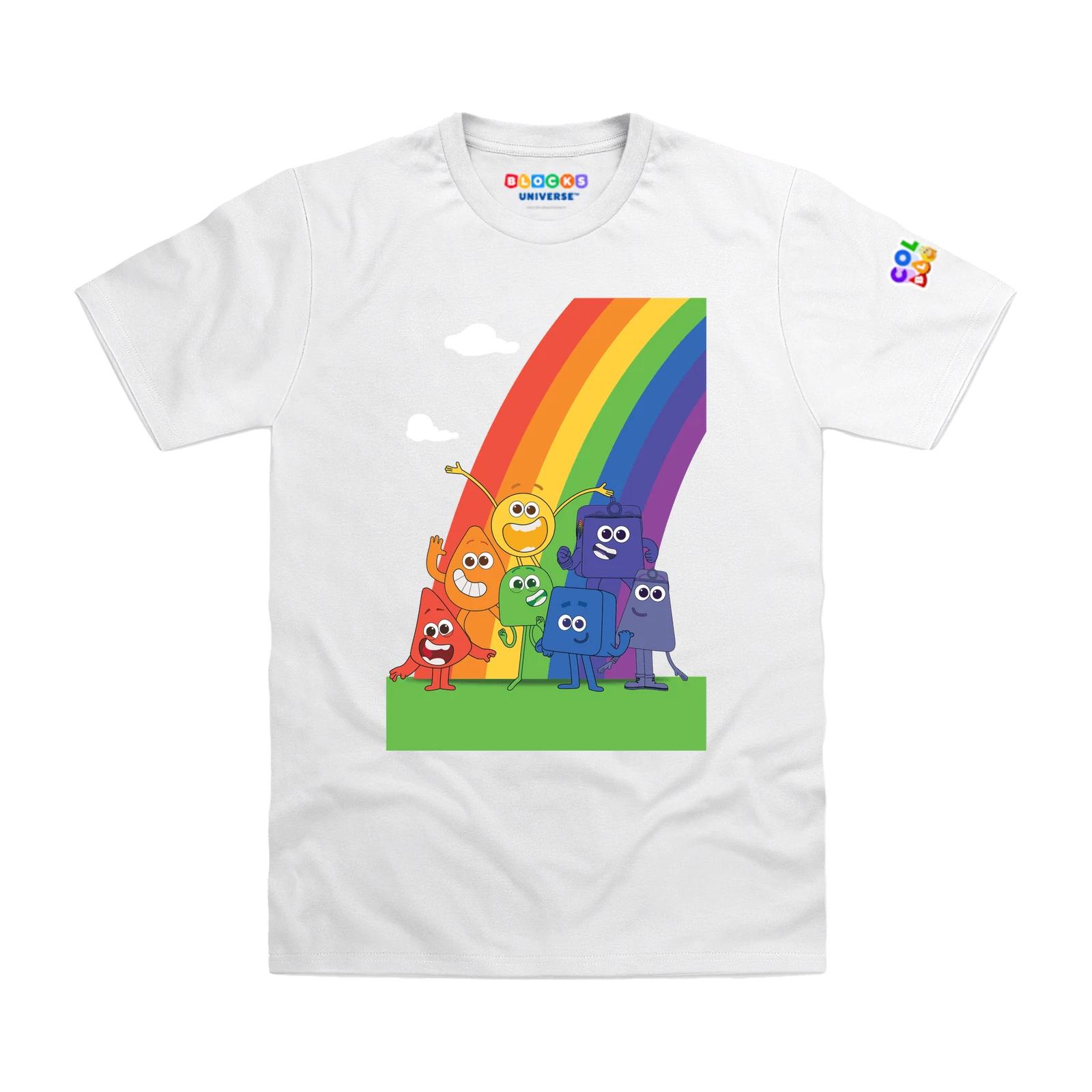 Officially Licensed Colourblocks Group Rainbow Kids T-Shirt 140