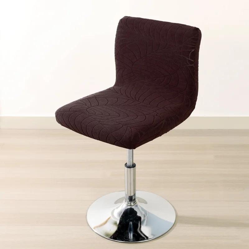 1Pc Stretch Bar Chair Covers Jacquard Short Back Chair Slipcovers Anti-Dirty Dining Seat Covers Wedding El Home Decor