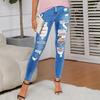 Women's Mid- Stretch Jeans Fashion Straight Leg Denim Pants With Pockets