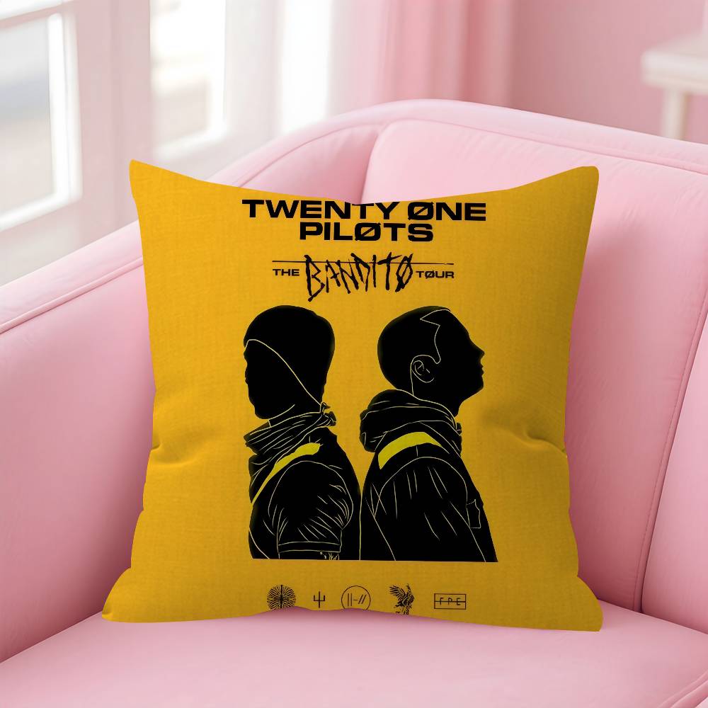Popular TTwenty One Pilot Band   Pillowcase toon Gift Cushion Cover Bedroom Home Sofa Chair Seat Decor pillow case