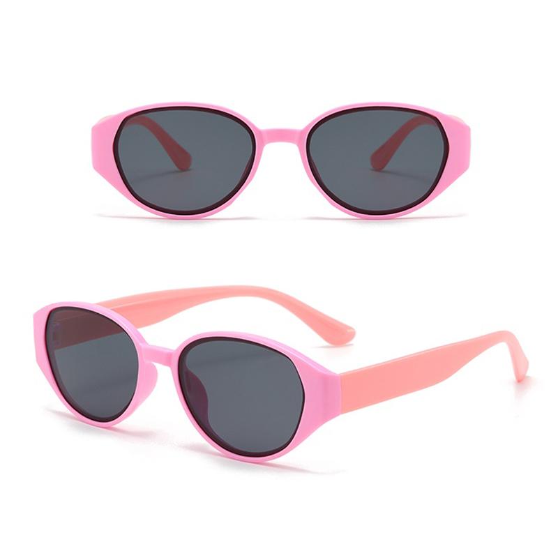 New Children's Cat Eye Sunglasses UV Protection Cute Boys and Girls Color Blocked Cartoon Outdoor Sunscreen Sun Glasses