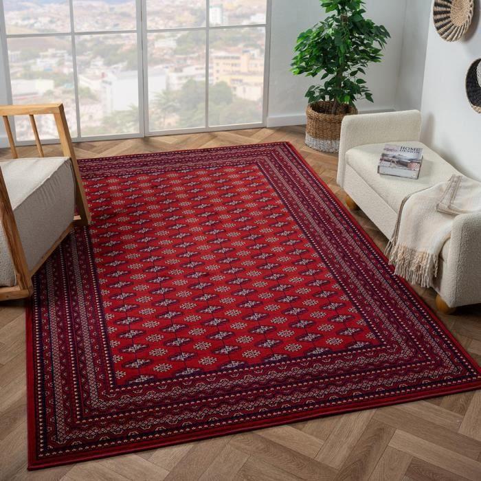 Tapis orient style 200x290 BOUKHARA LUXE Rouge doux au toucher