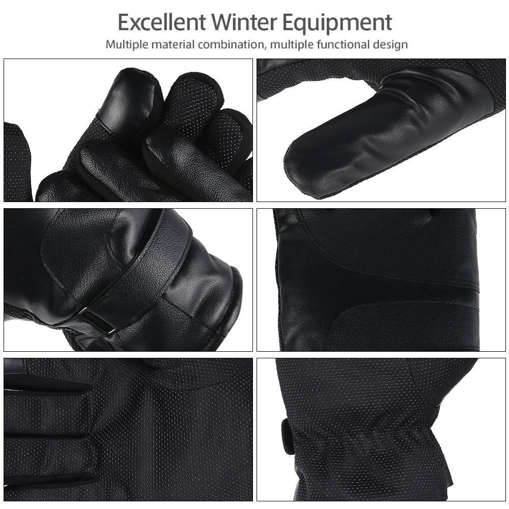 Electric Heated Gloves Touch Screen Winter Warmer Gloves USB Rechargeable Unisex Windproof Heated Gloves for Motorcycle Riding