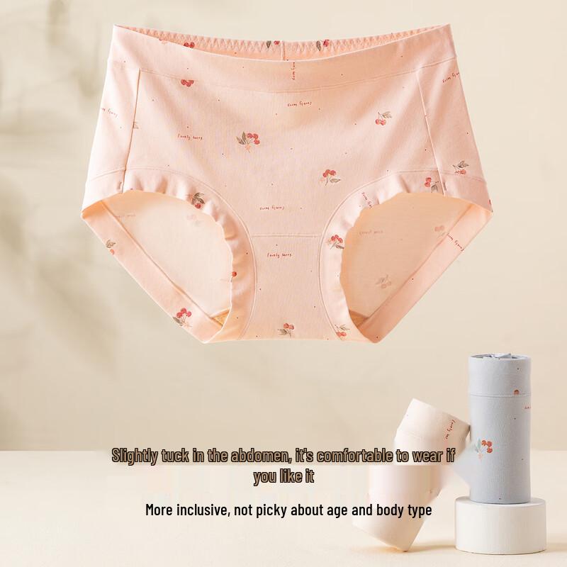 DingGuagua Women's Cotton 7A Antibacterial High-Waist Briefs 3-Pack