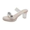Hochhackige Sandalen Damen neue Sommerbekleidung transparent Strass dicksohlige sexy Kristall dickabsatz Sandalen