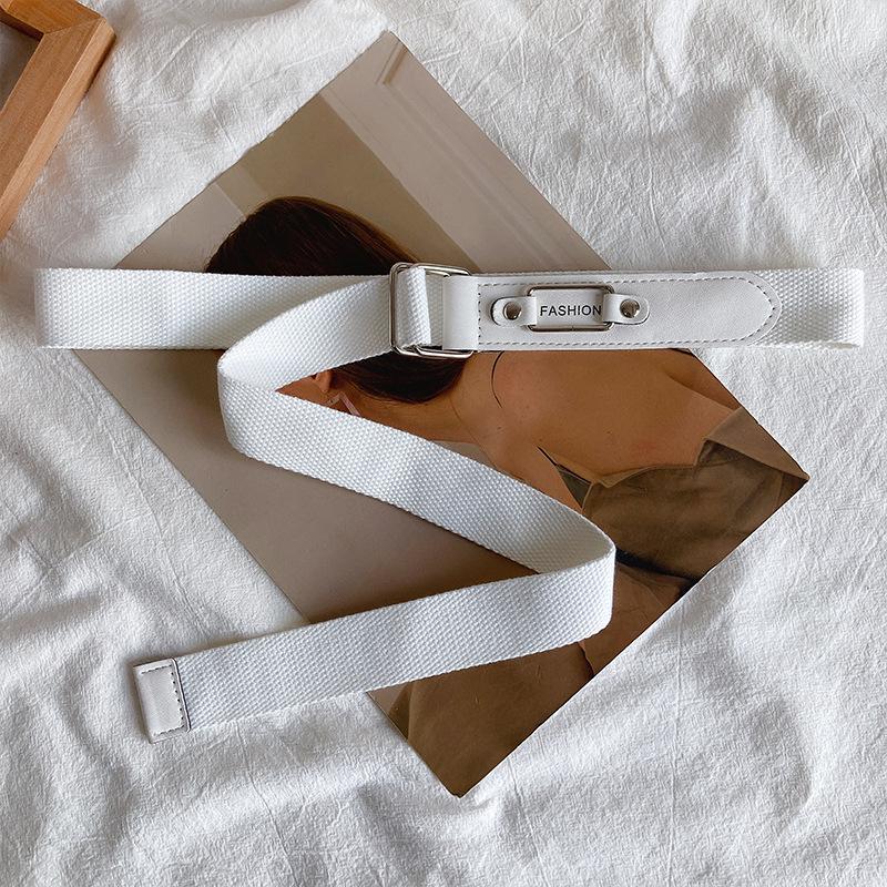 

Женский ремень из холста в стиле ретро класса люкс — дизайн без проколов, универсальный, подходит для джинсов, модная студенческая мода