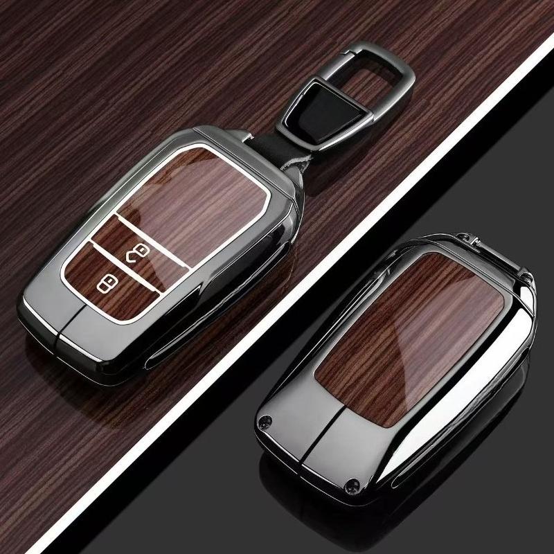 Zinc Alloy Key Fob Cover for Toyota Venza/C-HR/Levin GT/Avalon/Land Cruiser Prado/Wildlander, KeyCase Shell with Keychain