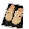 Yellow retro half slippers women's autumn new casual outer wear one-pedal lazy bag head slippers