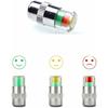 Bouchons de valve - PZCC - Lot de 8 - Indicateur de pression 3 couleurs - Métal chromé - 1x2,5 cm