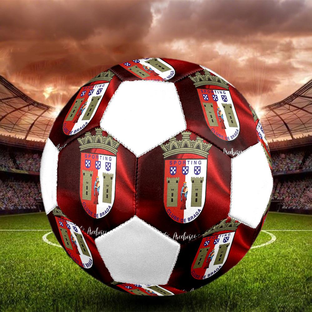 1 Stück SC Braga Größe 5 Fußball PrahaHallenfußball Ball Bunt Alle Altersgruppen Maschinengenäht PVC Wettkampfbereit Langlebig Hoher Rückprall