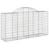 VidaXL Paniers à gabions arqués 9 pcs 200x50x100/120 cm fer galvanisé, gabion, cage de gabion, panier de mur de gabion, mur 3146327