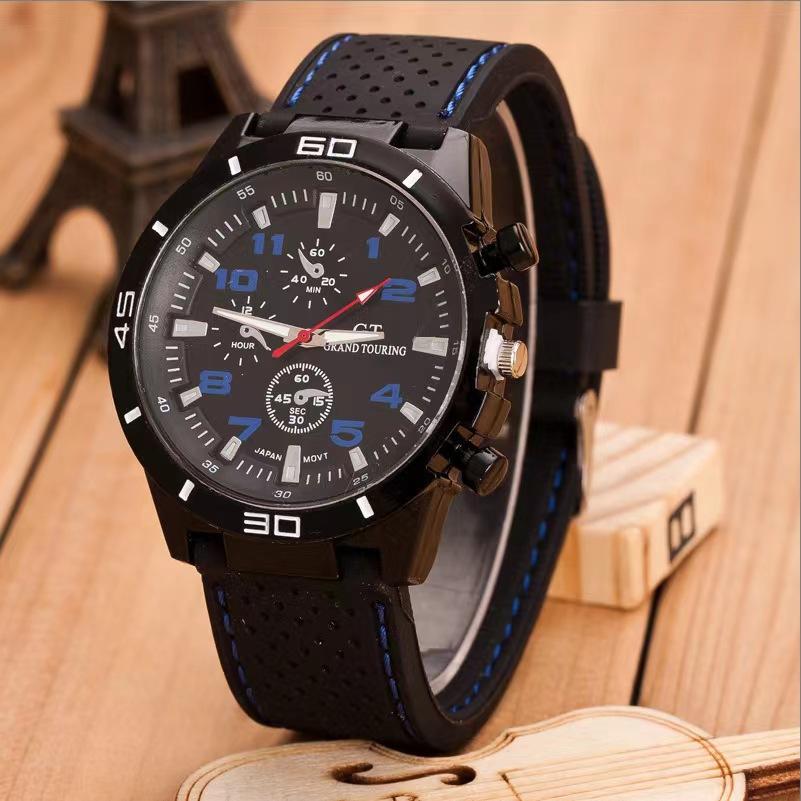 New Fake Three Eyes Digital Sports Men's Watch Men's Quartz Watch Silicone Band Belt Classic Fashion Men's Watch