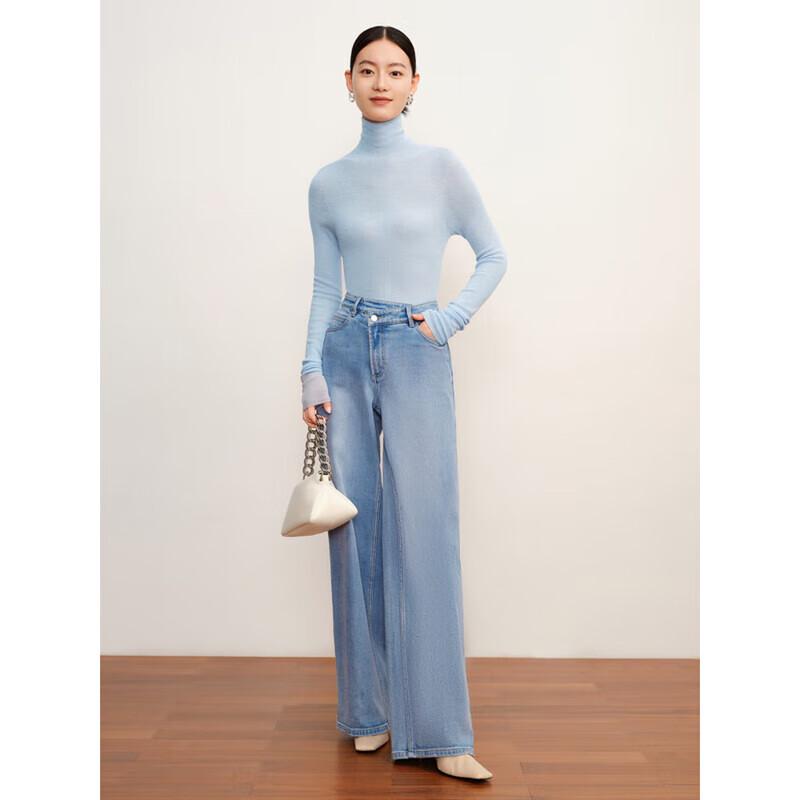 JZ Annakol Women's Seamless Cashmere Blend High-Neck Pullover Sweater