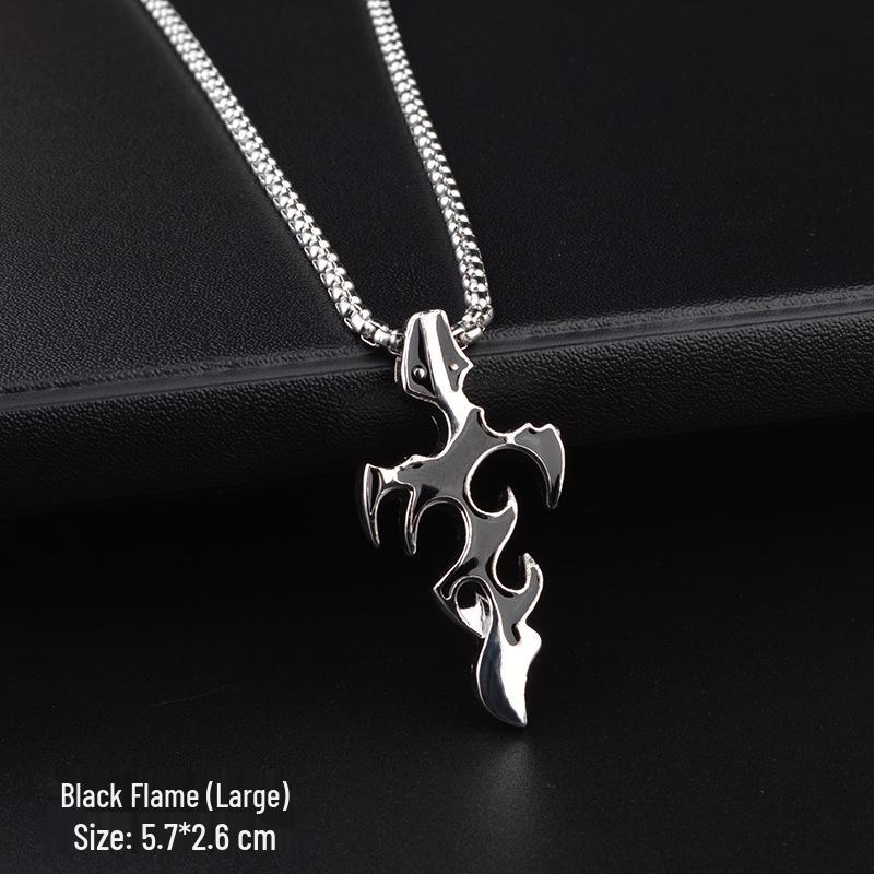 Trendy Six-Pointed Star Pendant Titanium Steel Necklace for Men & Women - Hip Hop Style Sweater Chain Jewelry.