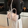 Handbag Bag Women'S Casual Simple Soft Leather Bowling Bag High-End Shoulder Messenger Bag
