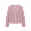 QICED Sequin Knit Cardigan Women's Summer Smock Hollowed-out Mesh Woven Tulle Sunscreen Wear Top Cape