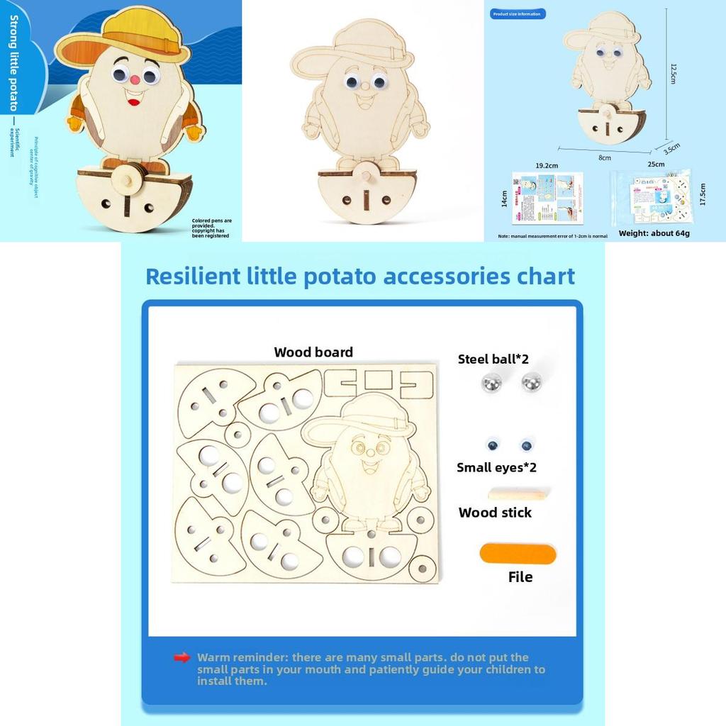 Creativity Wooden Potato Image Tumbler Assembly Set Children Puzzle Toys For Kids Educational Handson Learning Set