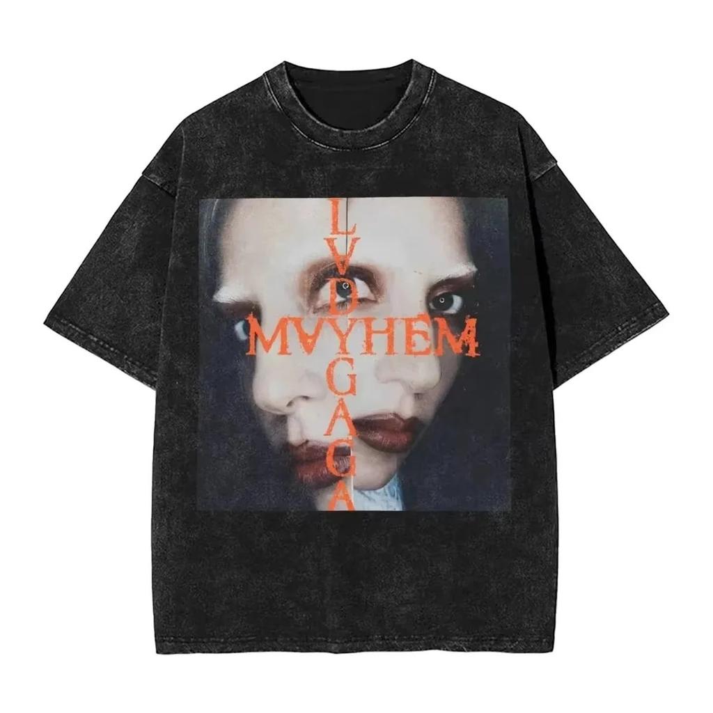 Lady Gaga GAGA Drip Font Graphic Unisex Heavyweight Cotton Vintage Black Streetwear T-Shirt