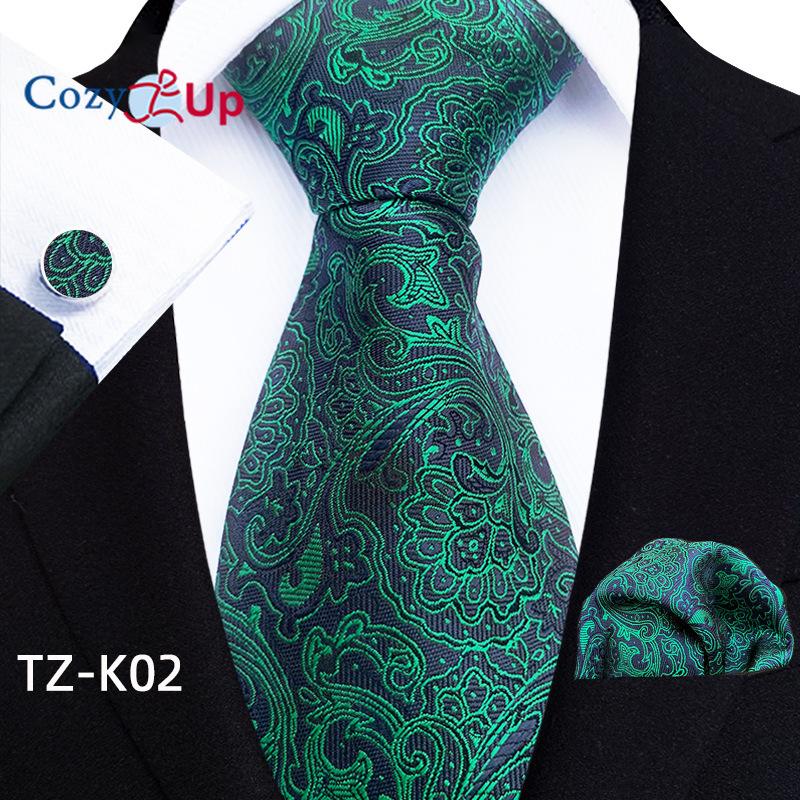 Cozy Up Three-piece Set Paisley Fashion Business Men's Tie Includes Tie Cufflinks Handkerchief