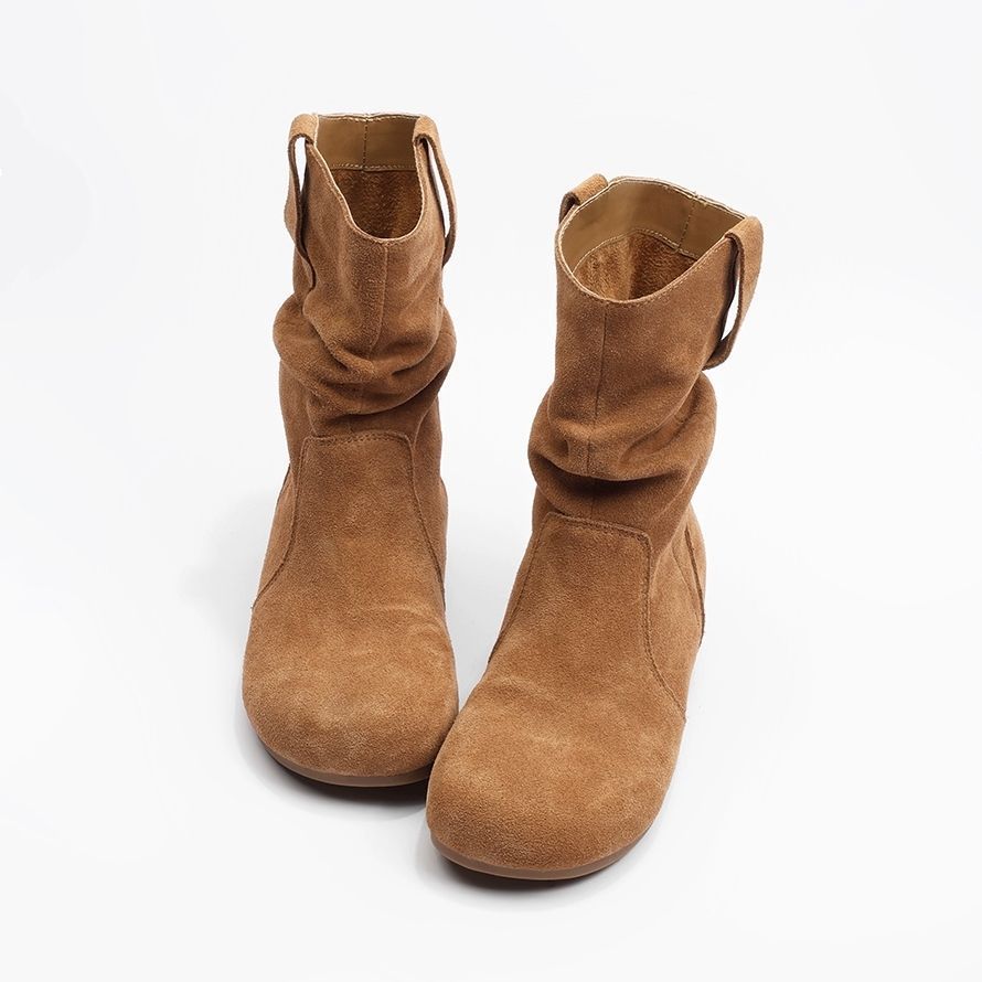 Gacimy Women's Fashion Suede Boots Outdoor Casual Flat Boots Comfortable Soft Bottom Short Ankle Boot Luxury Slip On  Lady Shoes