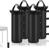 4 Sandgewichtssäcke Strapazierfähig Extra groß Stabilisierungsgewichte für Pavillonbeine Gazebo Sonnenschirm Schwarz 6x20