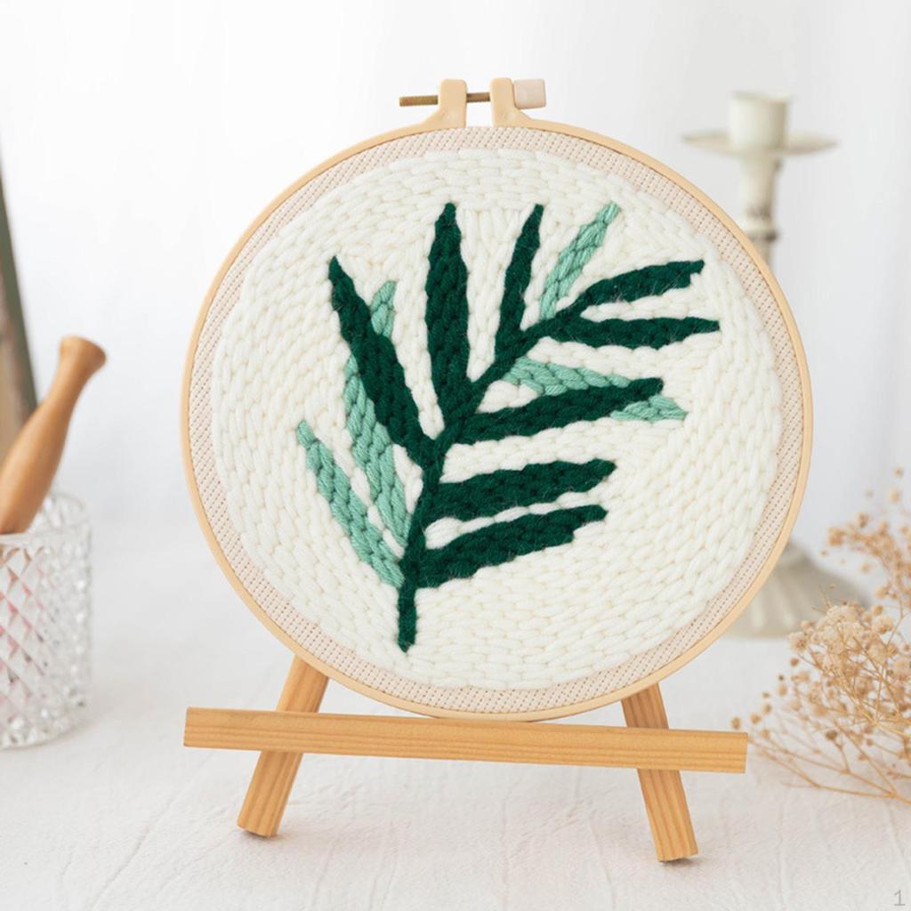 1 Set Embroidery Starter Kits Threader Fabric Stitching Craft Tool for Beginner Plant