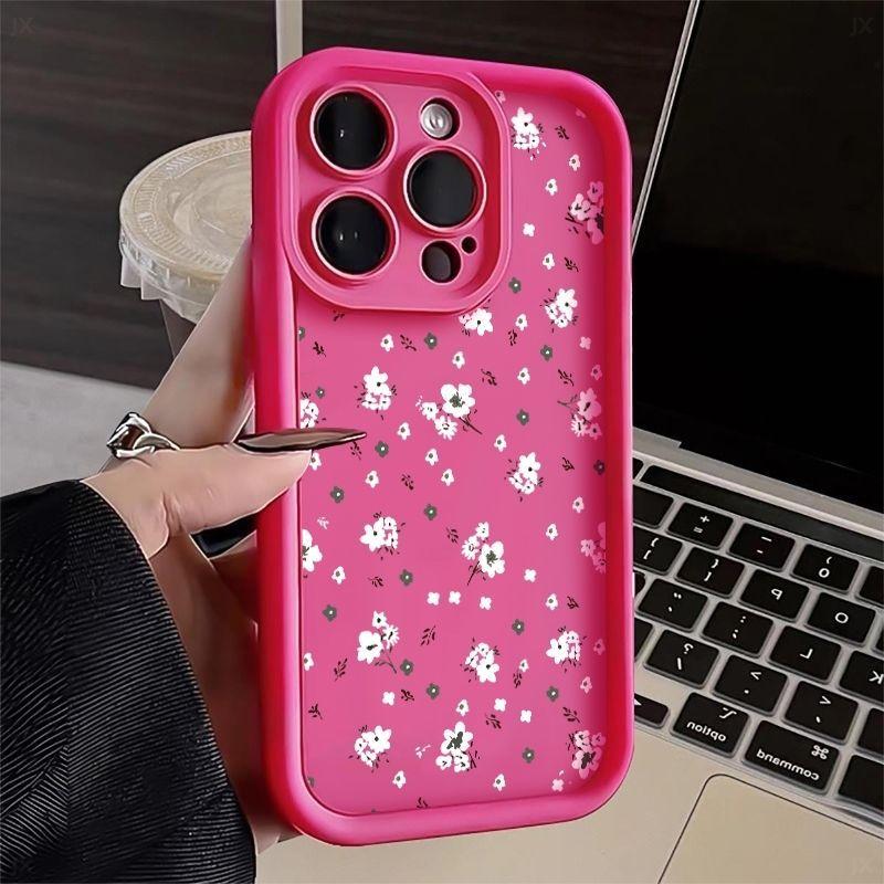 White small floral iPhone17Promax mobile phone case ladder is suitable for Apple 16promax all-inclusive Tianyan 15.