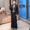 Women's Striped Wide-Leg High-Waisted Pants - Lazy Spring 2025 Korean Style Casual Trousers