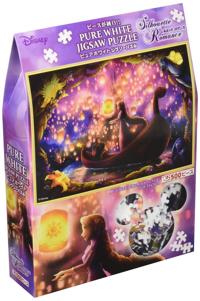 500-piece jigsaw puzzle, Tangled: Wrapped in Love, Gyutto Series [Pure White] (25x36cm)