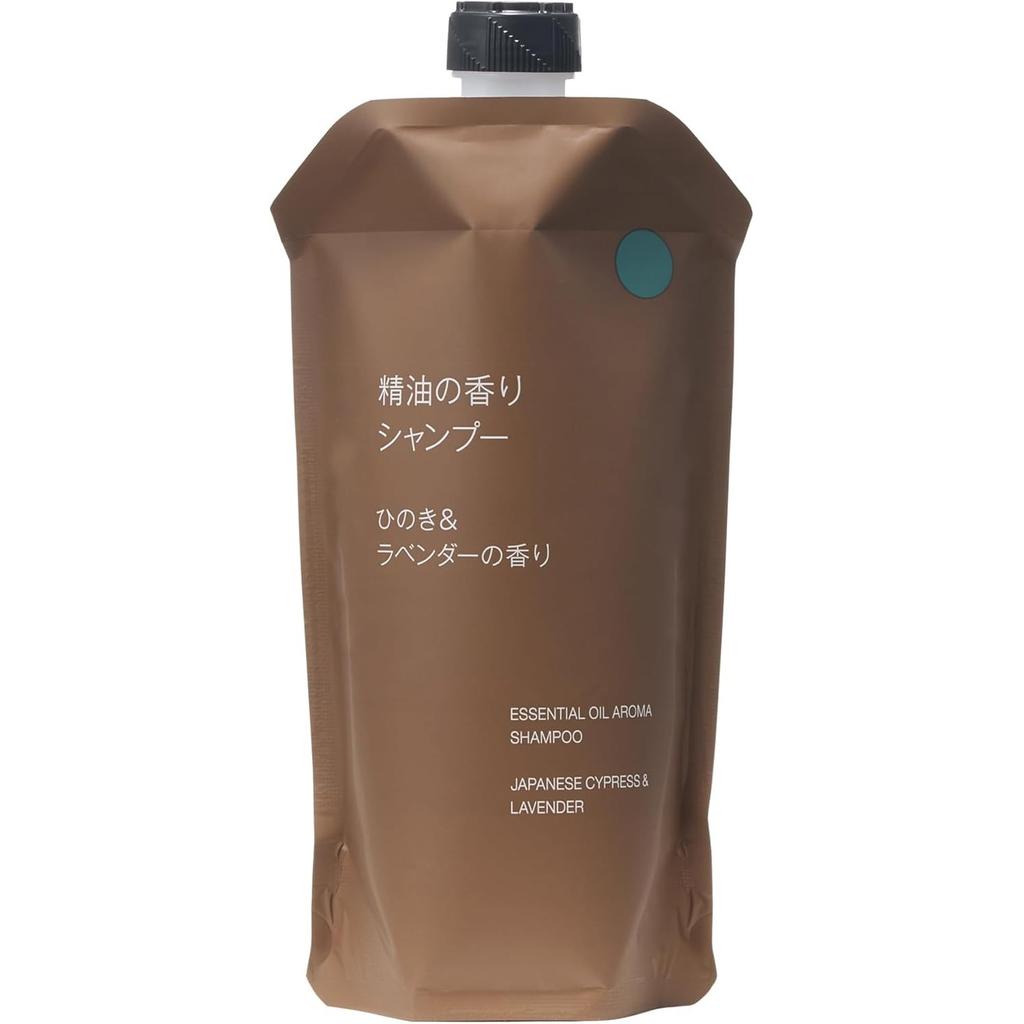 MUJI Essential Oil Scented Hinoki Lavender Scent OAR35A4A Shampoo, & (Refill), 340mL,
