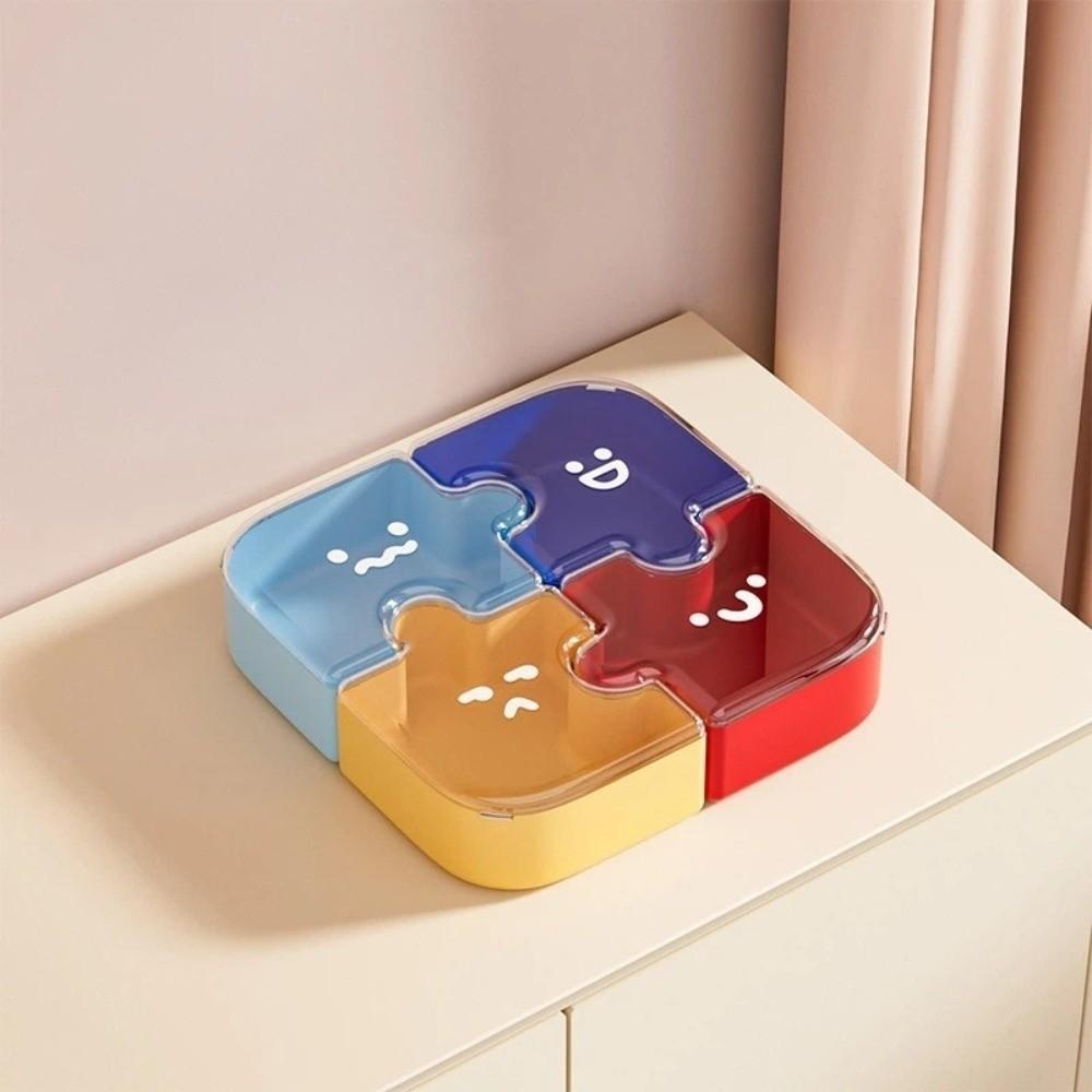 Compartmentalized Storage Jigsaw Fruit Tray Plastic Nut Box Cute Dried Fruit Tray  Home Use