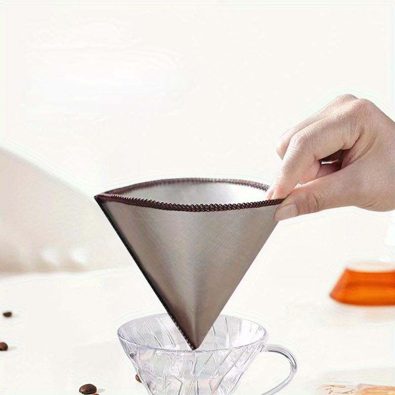 Wiederverwendbarer Pour Over-Kaffeefilter aus Edelstahl, feinmaschiger Kaffeefilter, Tropfkegel, papierloser Universal-Kaffeefilter