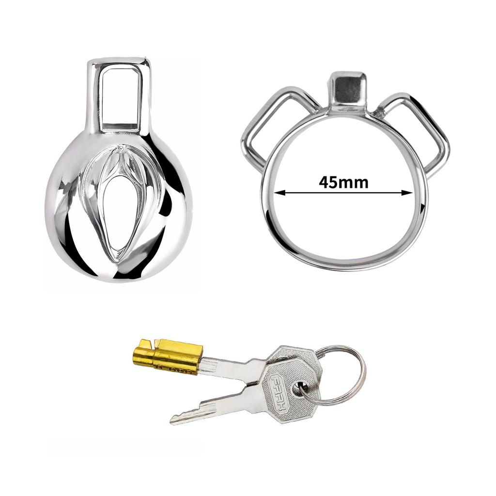 Male Chastity Lock Stainless Steel Penis Cage with Hook Urethral Chastity Belt Penis Ring Ball Stretcher
