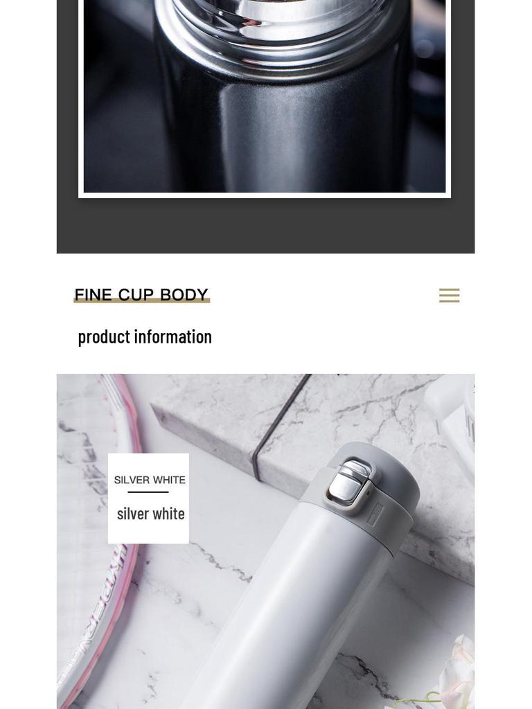 Double-Layer Vacuum Insulated 304 Stainless Steel Water Cup with Flip Lid - Portable & Thickened