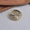 Pleated Brooch Alloy Keyhole Shape Glaze Luxury Badge Pin Trendy Banquet Clothes Metal Pin