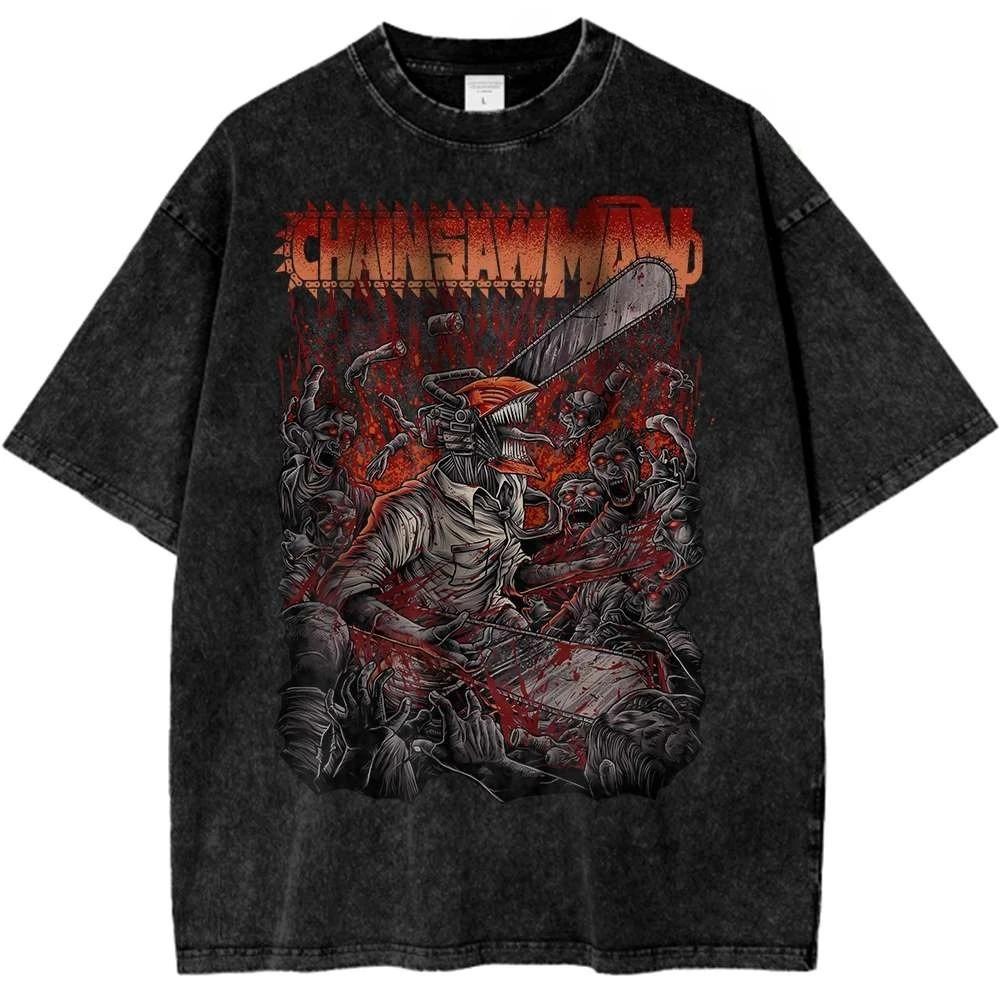2026 Chainsaw Man Chemise Makima pour Femme T-shirt Chainsaw T-shirt Anime T-shirt Vintage pour Homme Femme Coton Loisir Sport Harajuku Été Nouveau